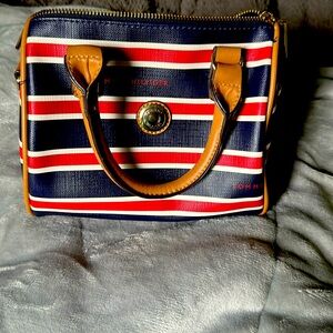 Tommy Hilfiger red white and blue stripes purse